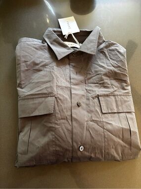 NWT Frame Denim Men's grey Button-Up Utility shirt men’s large